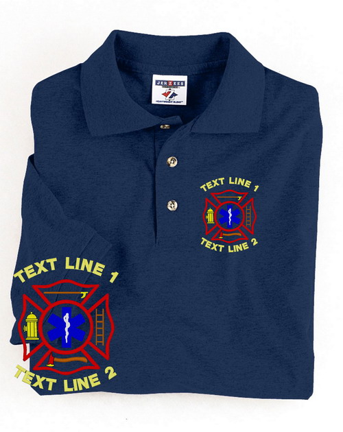 (image for) Firefighter Maltese Cross Star of Life Polo Embroidered #051